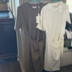 Two Vince Cotton Wrap T-shirt Dresses Size M.
